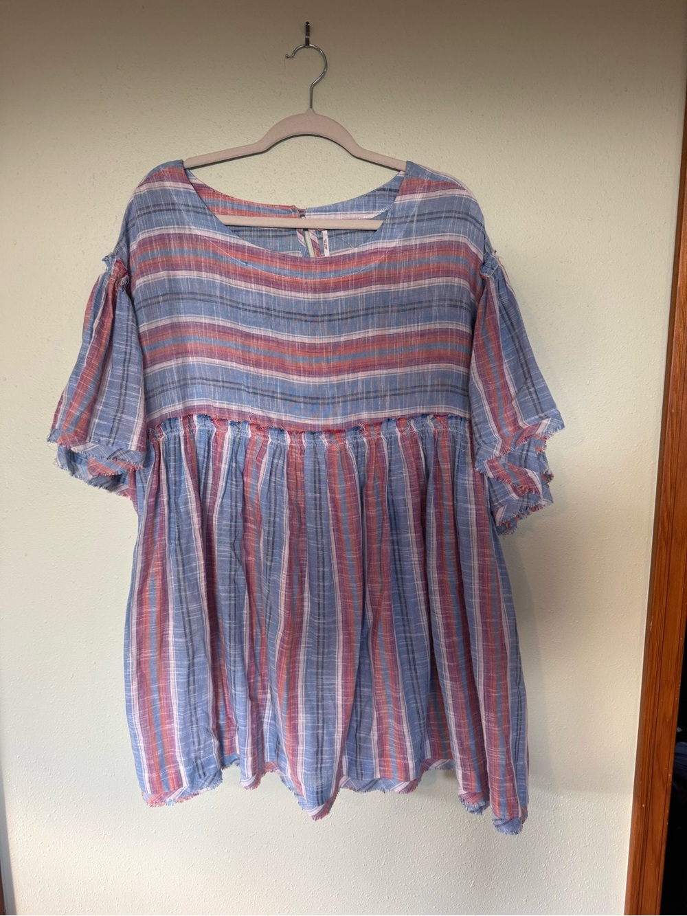Free People Striped Cotton Swing Dress